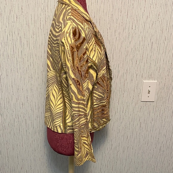 Sandy Starkman American Western Boho Textured Style Blazer Size Medium Vintage - Picture 5 of 14